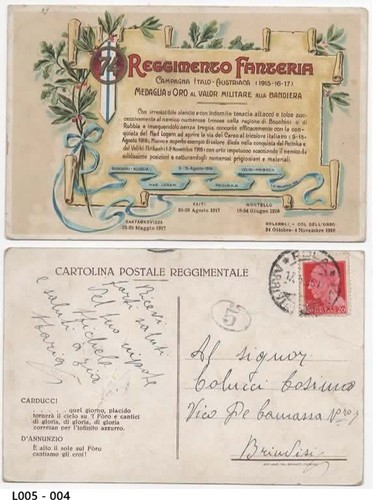 Cartolina reggimento - cartolina, 74